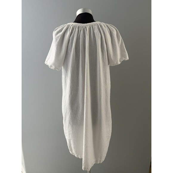 4Our Dreamers Linen Blend Dress Size XL White Henley Cottagecore Beach Lounge - Picture 5 of 16